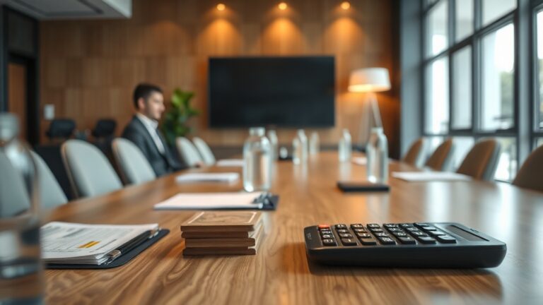 Ambiente corporativo com relatórios financeiros destacando comissão de vendas.